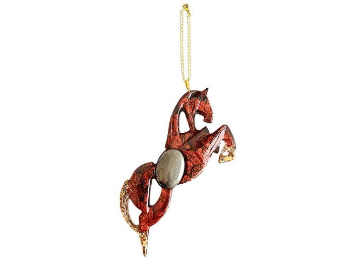 Елочная игрушка Лошадь, Гранат (красный)